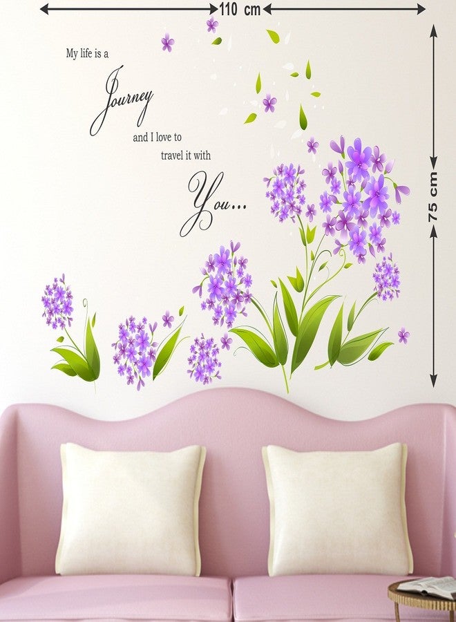 Wallstick ملصقات جدارية مزينة بالزهور مع اقتباسات عن الحب (فينيل 110 سم × 75 سم) - Image 2