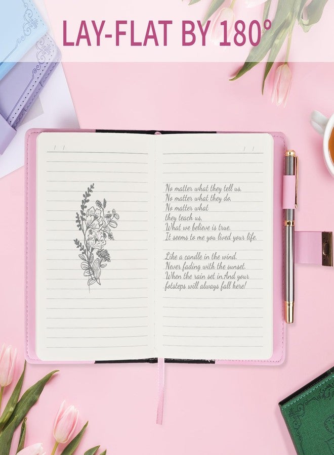 Billtigif Diary with Lock, Vintage Lock Journal for Women and Girls, Hardcover Leather Journal for Gift, Refillable Lined Journal Notebook,5.2"x 7.3", （Pink） - Image 5