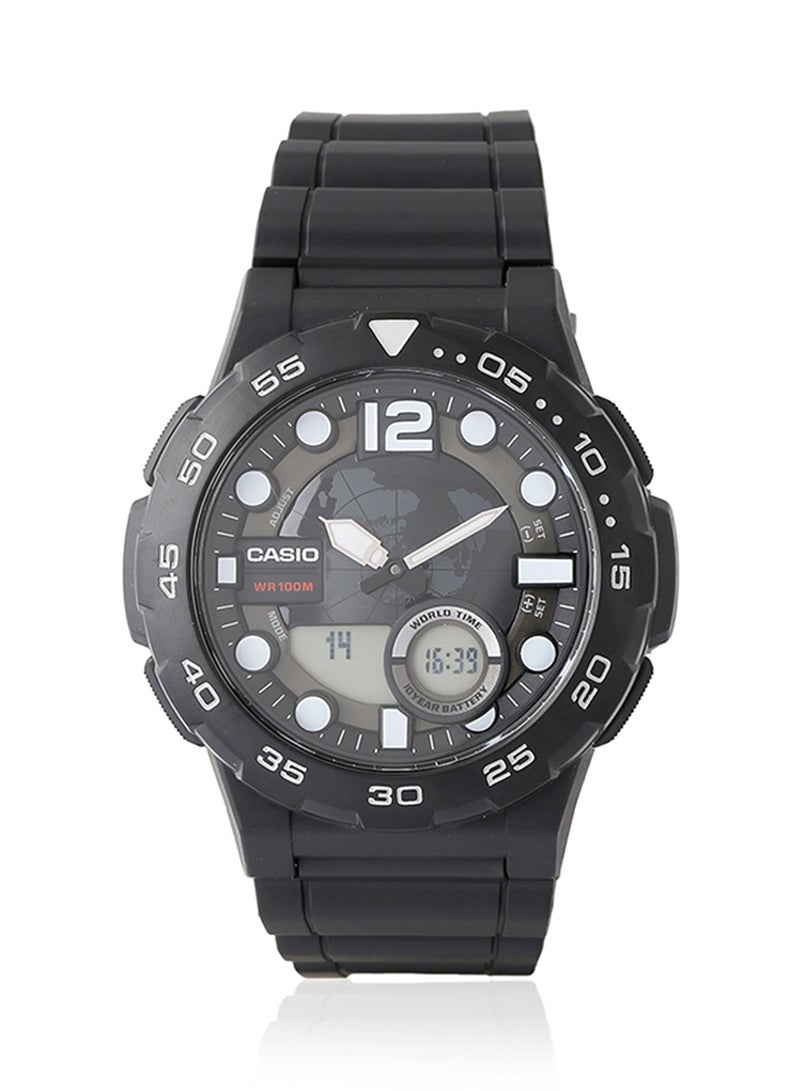 CASIO Men Rubber Analog & Digital Wrist Watch AEQ-100W-1AVDF - 48 mm - Black - Image 1