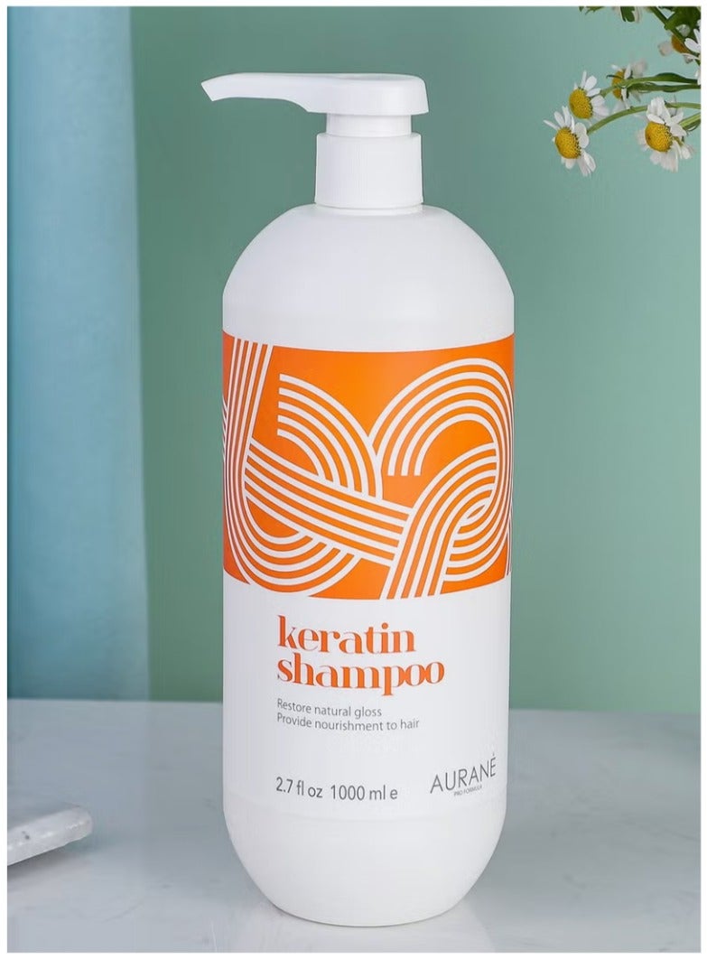 AURANE Keratin Shampoo 1000ml - Professional Hair Care for Dry, Damaged, Frizzy Hair - Sulfate-Free, Moisturizing Formula with Argan Oil - Salon Quality Results - Suitable for All Hair Types - Image 5