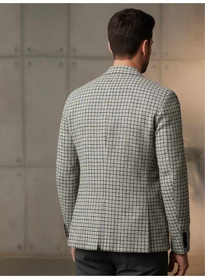 RIGO Beige Knitted Lapel Coat for Men - Image 2