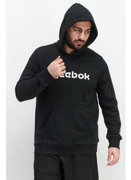 Reebok Men Sportwear Fit Hooded Brand Logo Long Sleeves Sweatshirts, Black  - Image 1