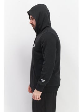 Reebok Men Sportwear Fit Hooded Brand Logo Long Sleeves Sweatshirts, Black  - Image 2