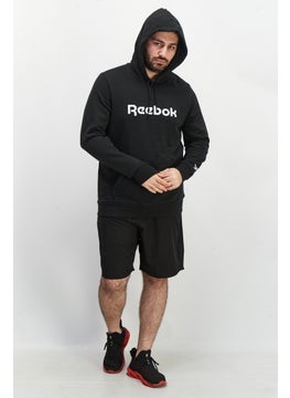 Reebok Men Sportwear Fit Hooded Brand Logo Long Sleeves Sweatshirts, Black  - Image 4