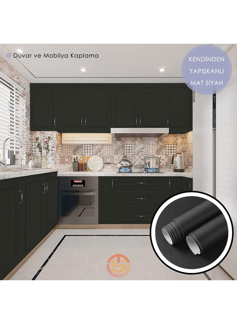 Technosmart 60CM×100CM Self-Adhesive Matte Look Wallpaper Kitchen Cabinet Table Covering  - Image 1