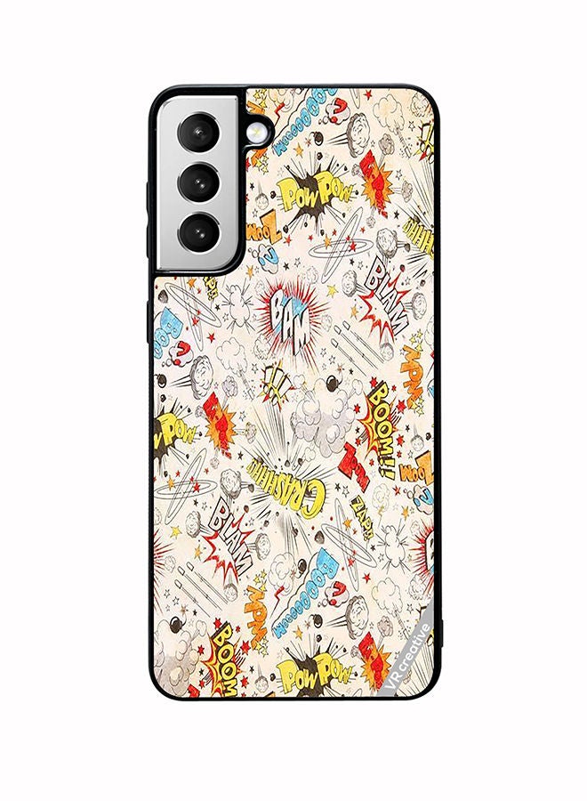 VR CREATIVE Protective Case Cover For Samsung Galaxy S22 Plus 5G Comic Book Sticker Design Multicolour - Image 1