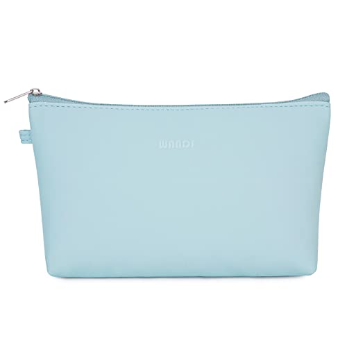 WANDF Cosmetic Bag for Women Makeup bag Organizer Mini Makeup Pouch for Purse Water Resistant Girls Gift(Light Blue) - Image 1