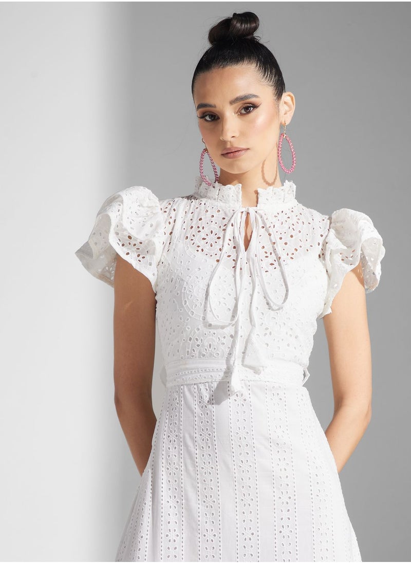 Golden Apple - Ruffle Cut Out Dress - Image 1