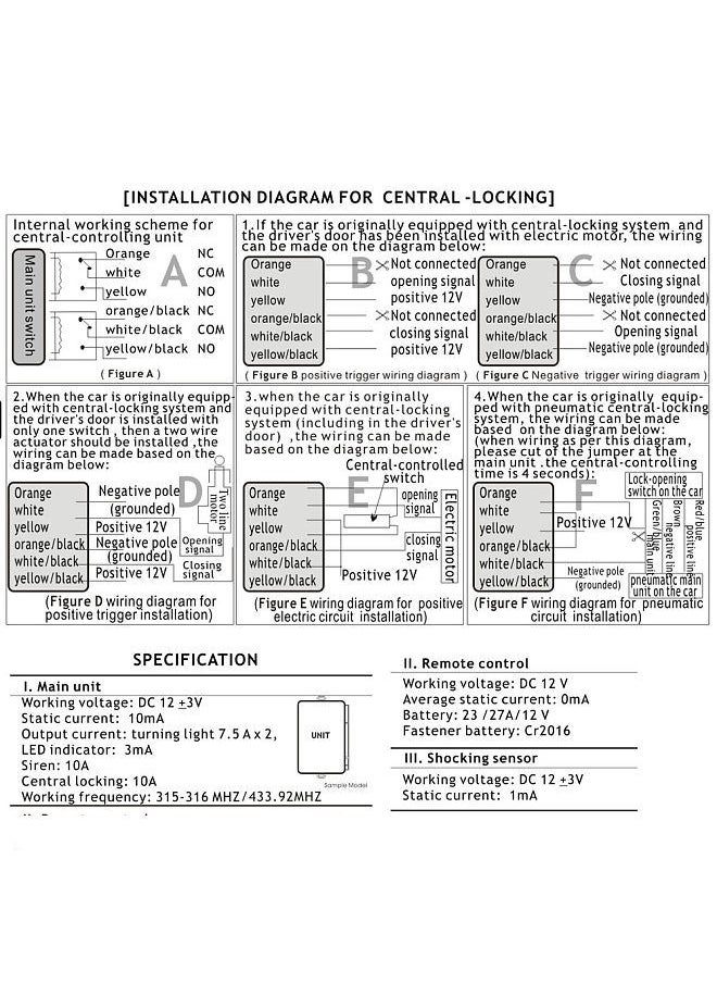 Generic - One Way Car Alarm System PKE Keyless Entry Central Lock Kit - Image 1