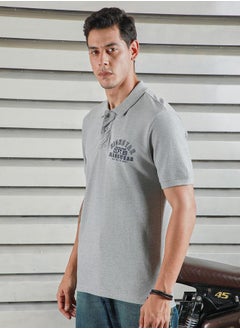 HIGH STAR Slogan Print Regular Fit Polo Neck T-Shirt by Styli  - Image 4