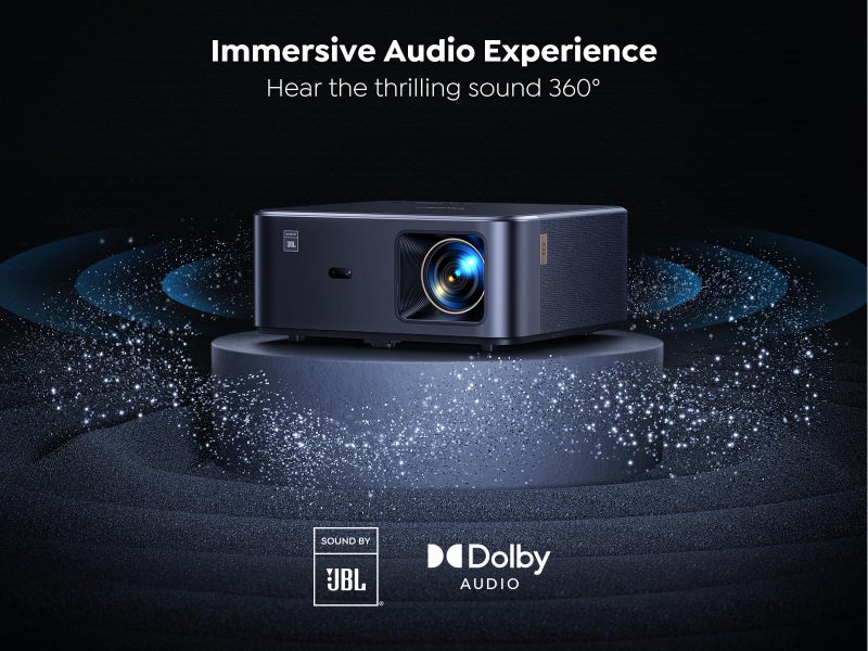 Yaber بروجيكتور 4K مع Google TV، بروجيكتور YABER K2s WiFi 6 بلوتوث، صوت من JBL، Dolby Audio، تركيز تلقائي وتصحيح الزاوية، بروجيكتور أفلام خارجي بدقة 1080P مدعوم 4K مع Netflix وأكثر من 7000 تطبيق - Image 3