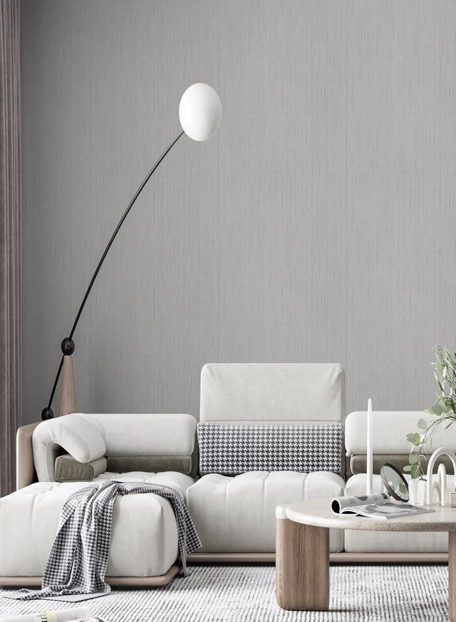 Qianglive Grey Grasscloth Wallpaper Peel and Stick Wallpaper Texture Contact Paper 15.7"x120" Vintage Wallpaper Removable Waterproof Wall Paper for Room Walls Cabinets Furniture Drawers Desk - Image 4