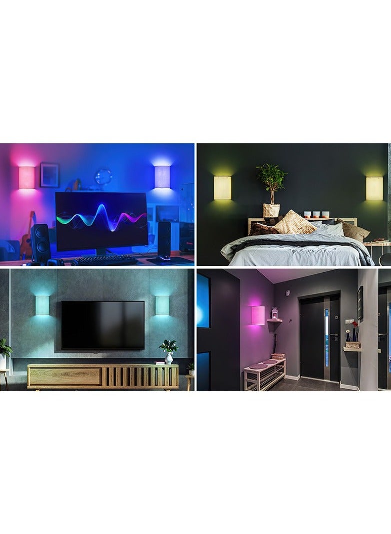 Fabric wall lamp, magnetic suction, dimmable, remote control, bedside corridor, living room, ambient night light - Image 3