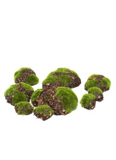 Generic Artificial Moss Rocks Decorative, 12 Pcs Large Size Moss Balls Faux Green Moss Stones False Moss Decor for Garden DIY Floral Arrangements Plant Poted Decoration, Terrarium Decor  - Image 1