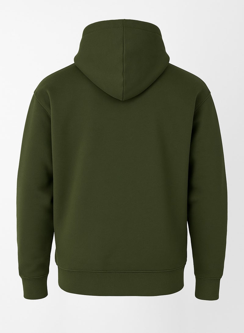Soft Steps Green Basic Hoodie For Men Size M  - Image 2