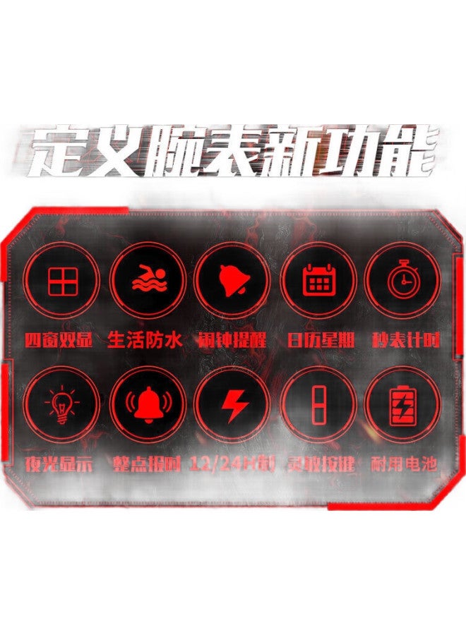 MAX-G ساعة رياضية للرجال، طلاب المدارس المتوسطة والثانوية، المراهقين، ساعة معصم، متعددة الوظائف، مضيئة، عرض مزدوج، ساعة إلكترونية، هدية للرجال - Image 2