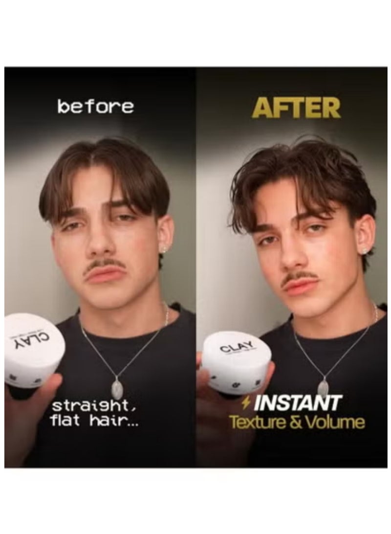 Based Bodyworks Men's Styling Clay3.0floz - Strong Hold Natural Matte Finish for All Hair Types with Santal Scent - Image 5