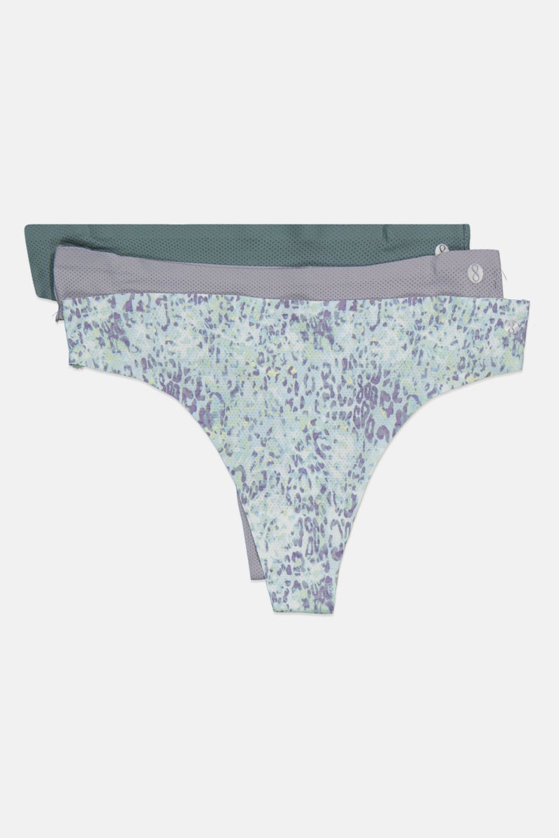 Layer 8 Women 3 Pack Allover Print Panties, Grey - Image 3