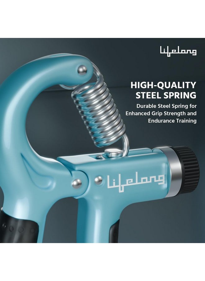 Lifelong - Adjustable Hand Grip Strengthener|Hand Gripper With Counter For Men & Women For Gym Workout|Hand Exercise Equipment To Use In Home For Forearm Exercise (5-60Kg) - Green & Black, Llfahgc01 - Image 1