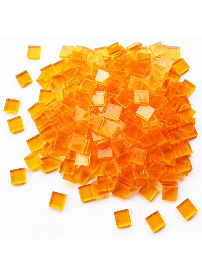 200g 1.0 Square Acrylic Mosaic Colored Plexiglass Handmade Diy Material Package Table Lamp Patch-Colour:Orange-red High Transparency [200g, About 684 Capsules]  - Image 1