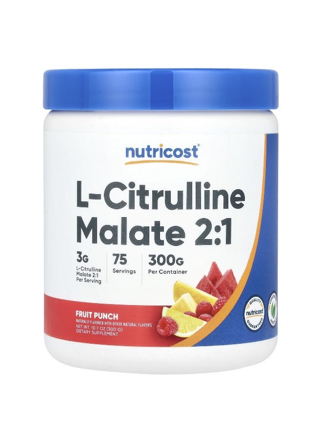 Nutricost - Nutricost, L-Citrulline Malate 2:1, Fruit Punch , 10.7 oz (300 g) - Image 1