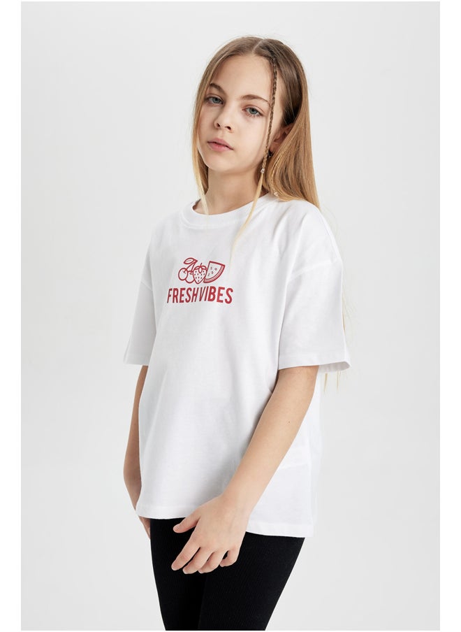 DeFacto - Girl Oversize Fit Knitted Short Sleeve Body - Image 1