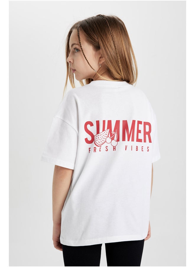 DeFacto - Girl Oversize Fit Knitted Short Sleeve Body - Image 1