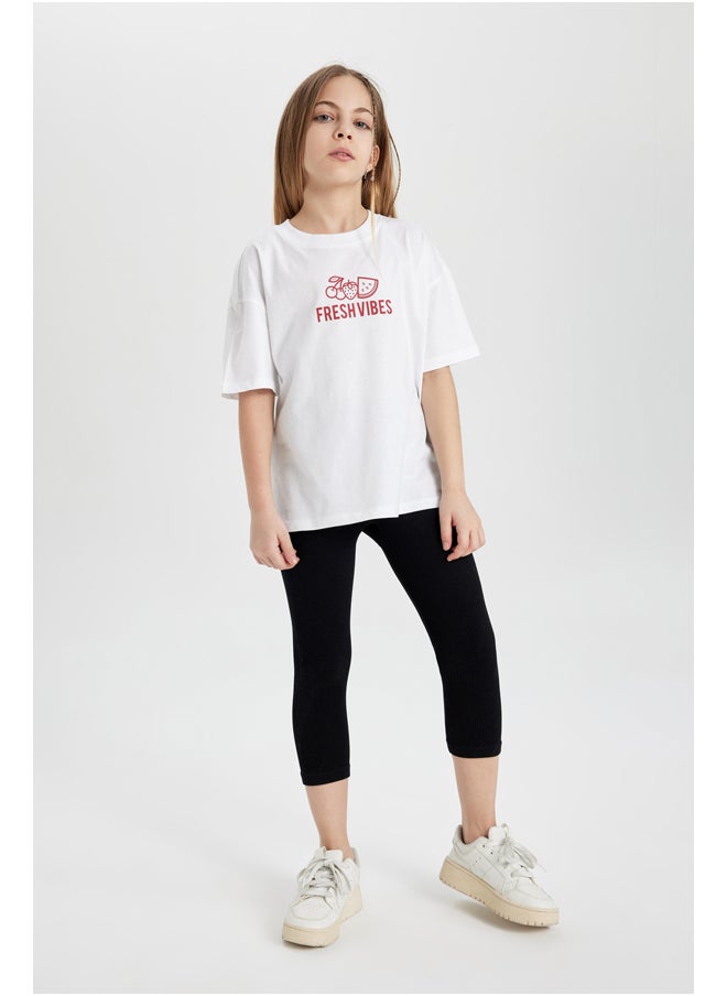 DeFacto - Girl Oversize Fit Knitted Short Sleeve Body - Image 1