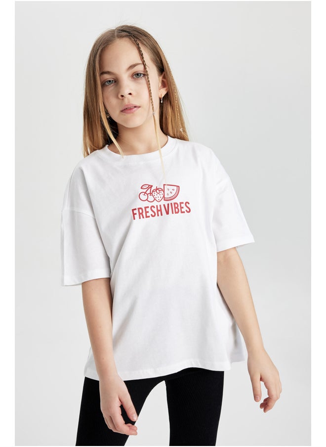 DeFacto - Girl Oversize Fit Knitted Short Sleeve Body - Image 1
