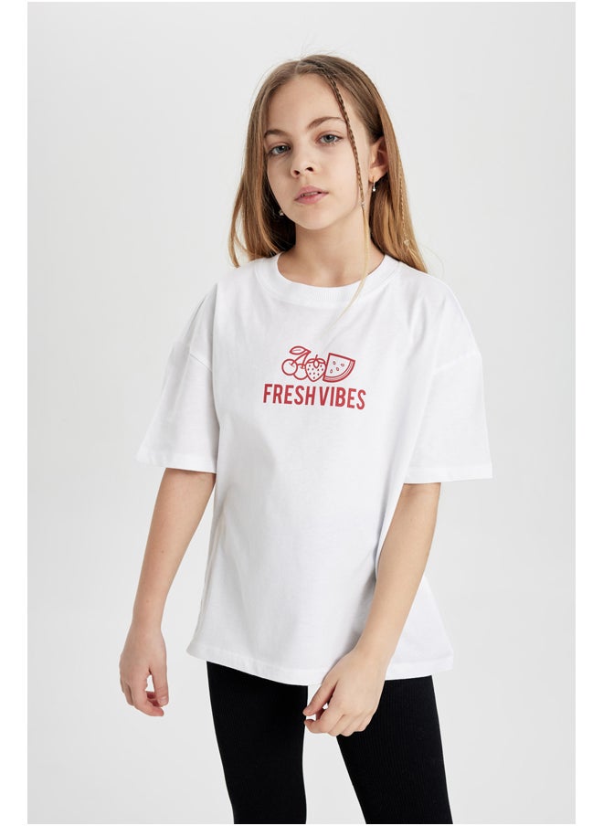 DeFacto - Girl Oversize Fit Knitted Short Sleeve Body - Image 1
