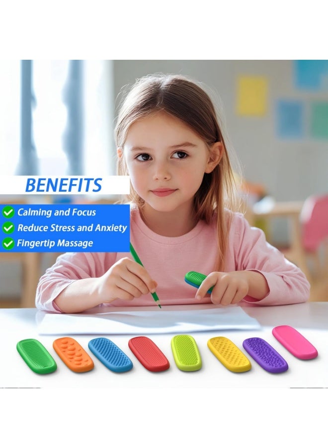 Arabest Fidget Toys Worry Stones & Calm Strips - 8 Pack Sensory Toys for Kids with Autism, Quiet Fidgets for Classroom Treasure Box Prize, Texture Suction Toys for Autistic Kids 5-7 8-12 - Image 5