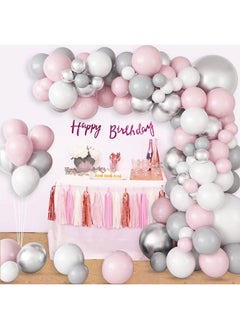 97-pcs Pink Grey Silver White