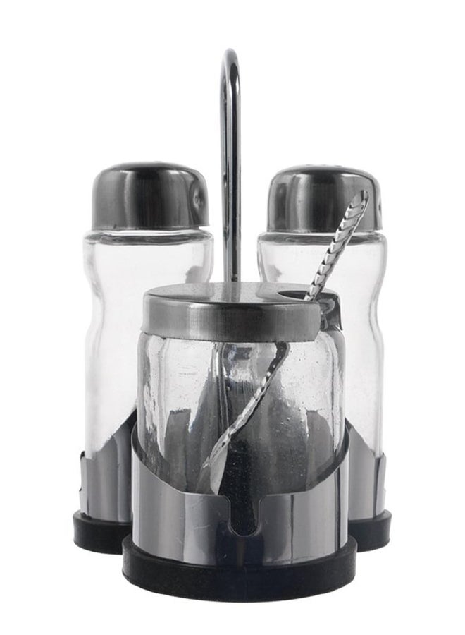 أوركيد طقم من 3 وعاء توابل زجاج - Image 1