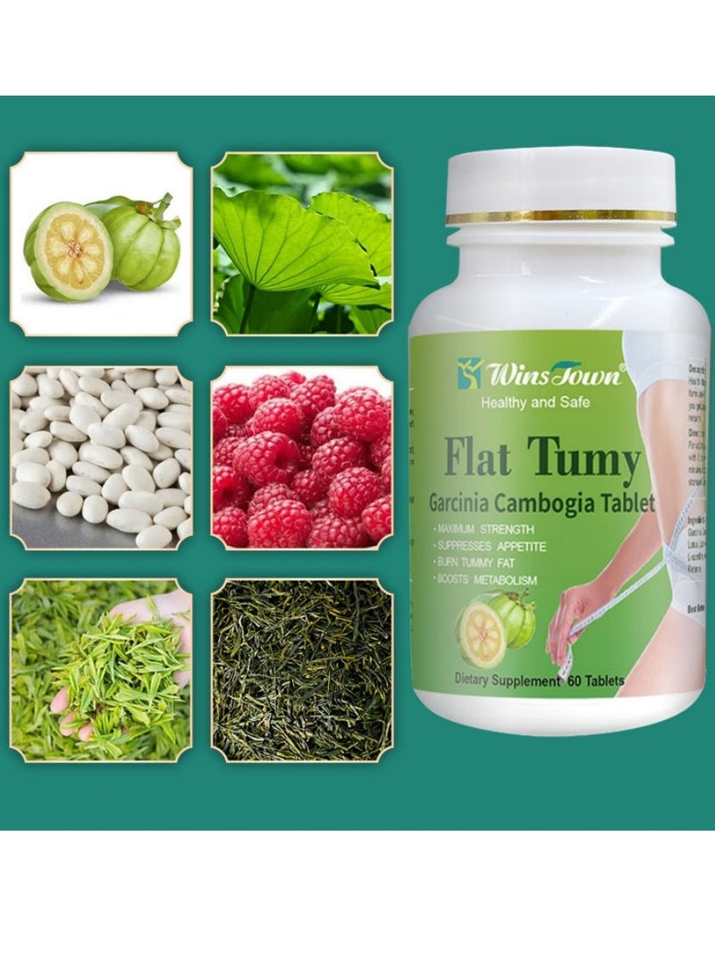 Wins Town Slim Flat Tummy Tablets,Detox Tummy Flat Tummy Garcinia Cambogia Tablets, Slimming Diet Digestion,Metabolism,Flat Tummy Garcinia , Safe Anti Aging Weight Loss Pills Fat Burn And Slimming 60 Tablets ﻿  - Image 2