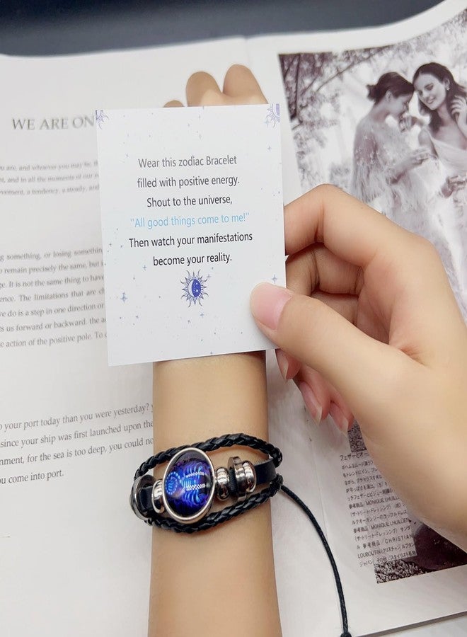 ZMANYIJEW Zodiac Soul Bracelet for Women Handmade Adjustable Twelve Constellations Leather Series Manifestation Bracelet for Women and Men (Scorpius) - Image 2