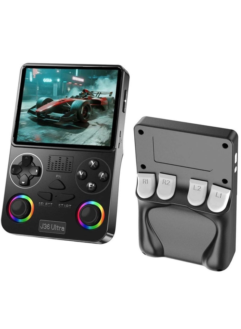 بلو فاير جهاز ألعاب J36 Ultra المحمول | شاشة IPS عالية الدقة 3.5 بوصة، أكثر من 20,000 لعبة كلاسيكية، يدعم 20+ محاكي (PSP / PS1 / N64 / NDS)، اتصال WiFi بسرعة 5G وبلوتوث للعب أونلاين متعدد اللاعبين، بطارية 3000 مللي أمبير، معالج ثماني النواة | تجربة ألعاب شبكية عالمية للأطفال والكبار - Image 1