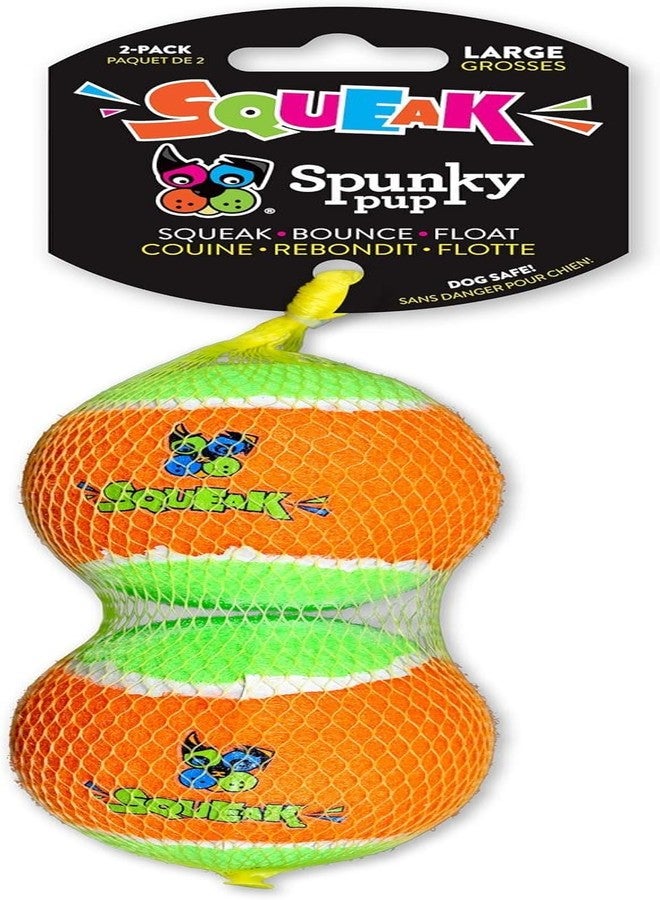 Spunky pup Squeaky Tennis Balls 2-Pack Large - Image 1