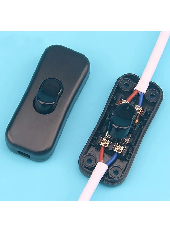 مصباح LED بجانب السرير بفتاح سلك مزدوج القطع أسود مع تحكم زر في المنتصف - Image 2