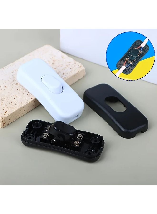 مصباح LED بجانب السرير بفتاح سلك مزدوج القطع أسود مع تحكم زر في المنتصف - Image 4