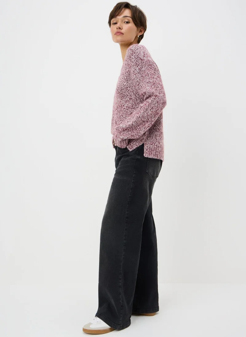 Matalan Burgundy Twist Knit V-Neck Jumper