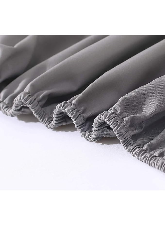 PHF شيت مفروش PHF 800 خيط ساتان 100% قطن مصري طبيعي ناعم متين قابل للتنفس دافئ لفصل الشتاء حجم مزدوج، 54x75+19 بوصة، رمادي - Image 5