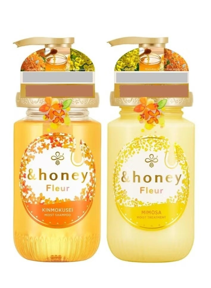 &honey Fleur Shampoo Hair Treatment Pair Set osmanthus & Mimosa Fragrance refill / Fleur Mimosa Repair Shampoo And Treatment Set