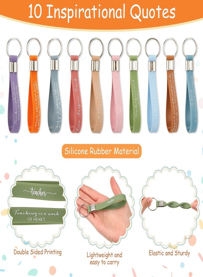Fumete 20 Pcs Christmas Daycare Teacher Gifts Bulk, Inspirational Rainbow Makeup Bags, Silicone Keychains Zipper Canvas Pencil Pouch for Employee Appreciation Thank You Gifts - Image 3