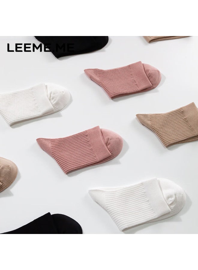 Leeme.me Grain Rice women's Autumn And Winter Anti-odor Ladies Socks Breathable Sweat-absorbent Mid-tube Socks 4 Black - Image 5