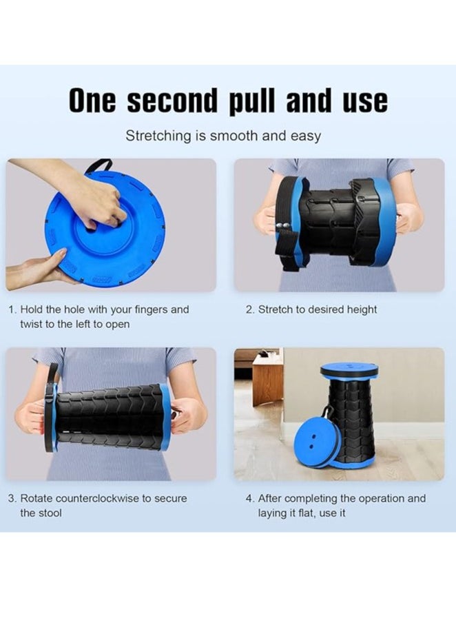 Generic - Upgraded Foldable Telescopic Stool, Portable, Lightweight Yet Stable, with Load Capacity 180kg, Folding Stool, Retractable Stool for Camping, Hiking - Image 1