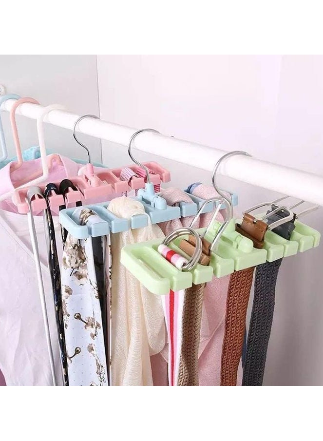 Rotating belt and tie hanger to keep them from wrinkling Belt and tie hanger  Rotating tie organizer  Closet tie and belt rack  Multi-purpose hanger  Tie holder for closet  Belt storage hanger  Anti-wrinkle tie hanger  Swivel tie belt hanger - Image 2