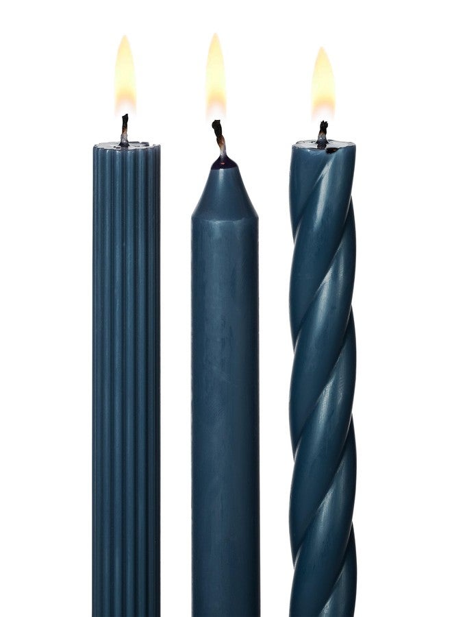 Illume Beautifully Done Unscented Assorted Candle Tapers 3-Pack, Navy Blue - Image 3