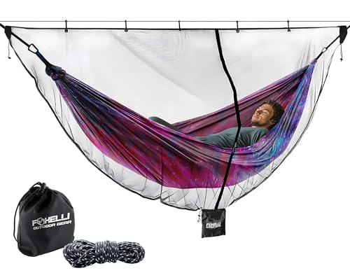 Foxelli Foxelli XL Hammock Net  12ft Net for Hammocks Lightweight Portable Hammock Netting Fast and Easy Set Up Fits All Camping Hammocks 