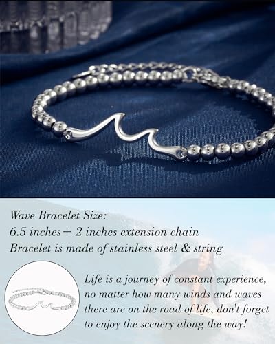 Tarsus Birthday Gifts for Women Unique, Birthday Decorations Gifts Ideas for Her Wave Bracelet Daughter Best Friend Sister 16th 18th 21st 30th 40th 50th 60th 65th 70th 75th 80th - Image 2