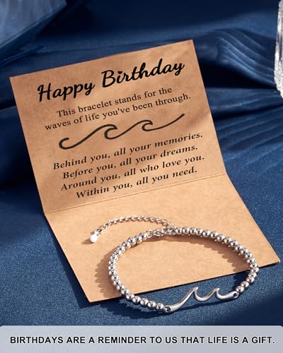 Tarsus Birthday Gifts for Women Unique, Birthday Decorations Gifts Ideas for Her Wave Bracelet Daughter Best Friend Sister 16th 18th 21st 30th 40th 50th 60th 65th 70th 75th 80th - Image 5